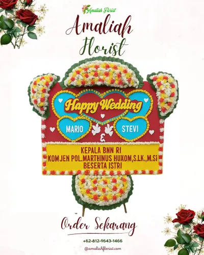 Karangan Papan Bunga Pernikahan di Kebonsari Wetan